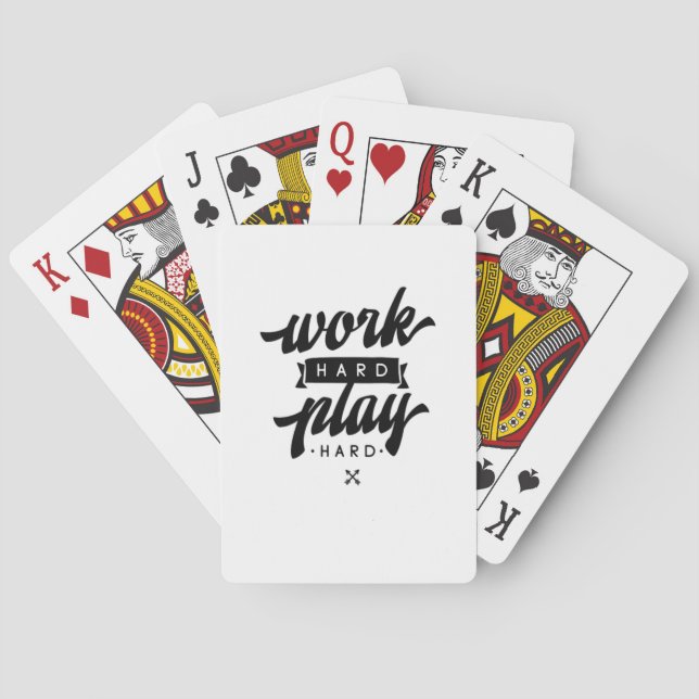 Work Hard Play So Hard Inspirational Quotes Classi Playing Cards (Back)