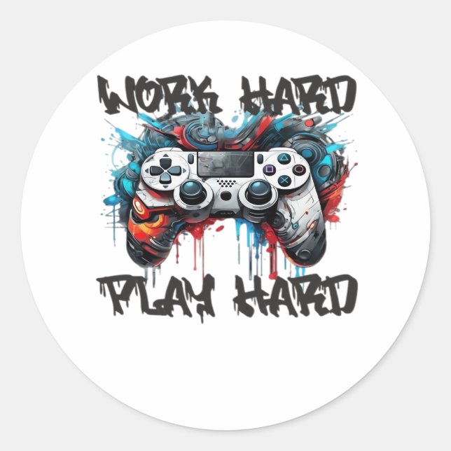 Work Hard, Play So Hard - Labour Day  Classic Round Sticker (Front)