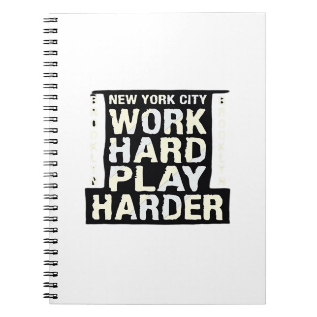 Work Hard Play So Hard- Labour Day Funny and Vinta Notebook (Front)