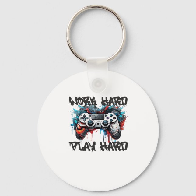 Work Hard, Play So Hard - Labour Day  Key Ring (Front)