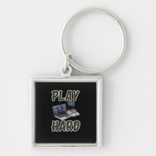 Work Hard Play So Hard Motivational Tech And Sport Key Ring