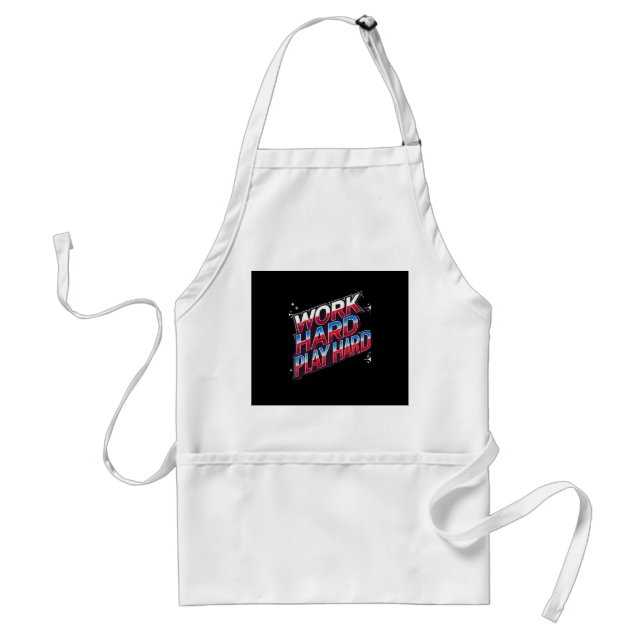 Work Hard Play so Hard - Motivational Typography D Standard Apron (Front)