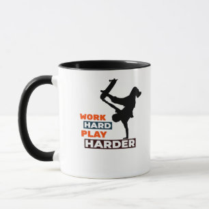 Work Hard Play So Hard Skateboarder Classic Mug