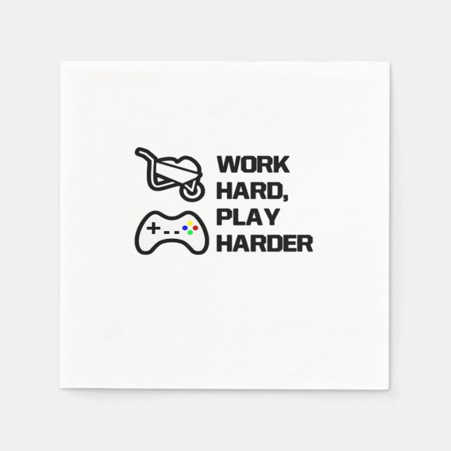 Work Hard, Play So Hard Statement Design Classic Napkin (Front)