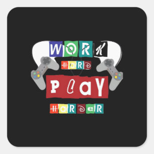 Work Hard Play So Hard Trending Sloth Square Sticker
