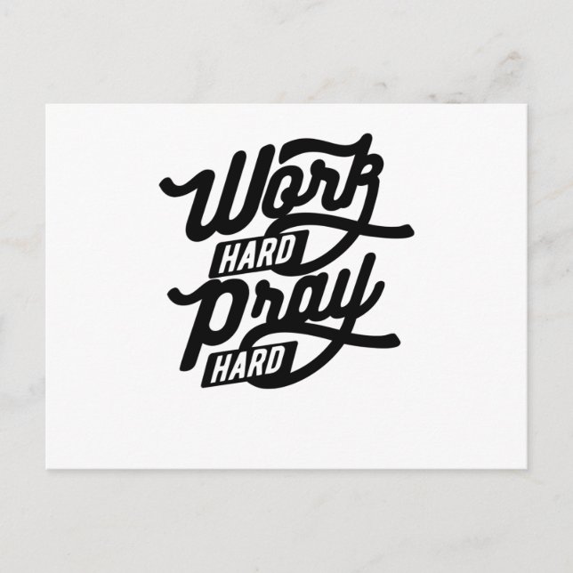 Work Hard Pray Hard Postcard (Front)