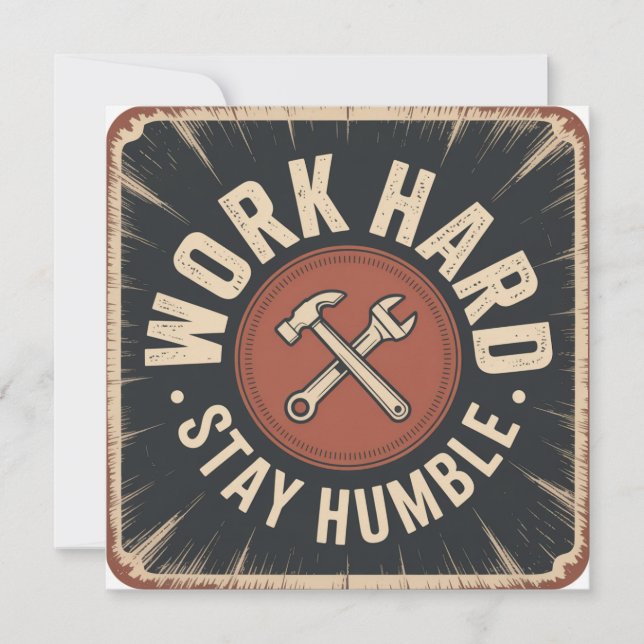 Work Hard, Stay Humble Card (Front)
