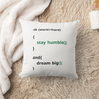 Work Hard, Stay Humble, Dream Big Motivation Cushion