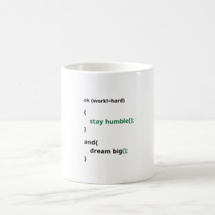 Work Hard, Stay Humble, Dream Big Motivational Coffee Mug