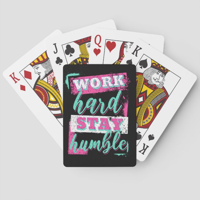 Work hard stay humble playing cards (Back)