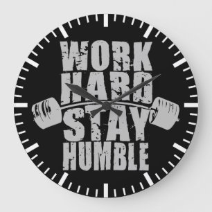 Work Hard, Stay Humble - Workout Motivational Large Clock