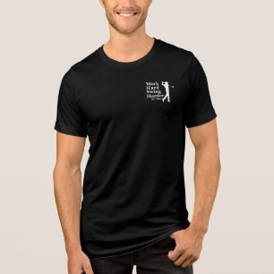 Work Hard Swing Harder Funny Golf Theme Tri-Blend Shirt