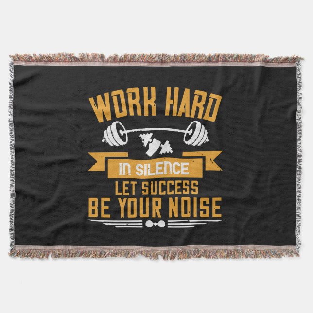 Work hard throw blanket (Front)