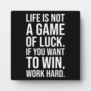 Work Hard To Win - Gym, Hustle, Success, Motivatio Plaque