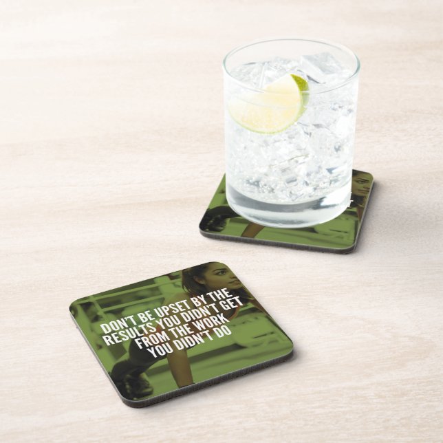 Work Hard - Women's Gym Workout Motivational Coaster (Right Side)