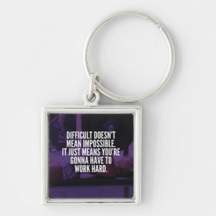 Work Hard - Women's Workout Motivational Key Ring