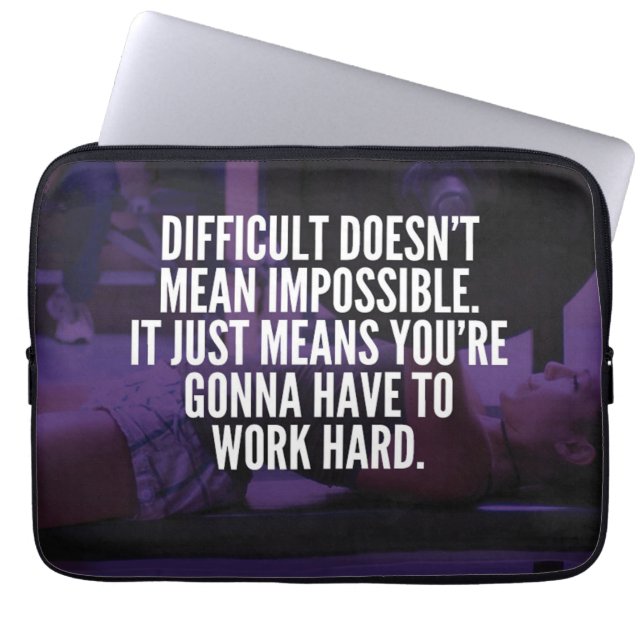 Work Hard - Women's Workout Motivational Laptop Sleeve (Front)