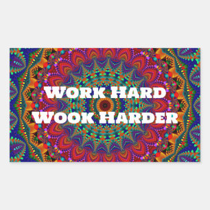 Work Hard, Wook Harder Rectangular Sticker