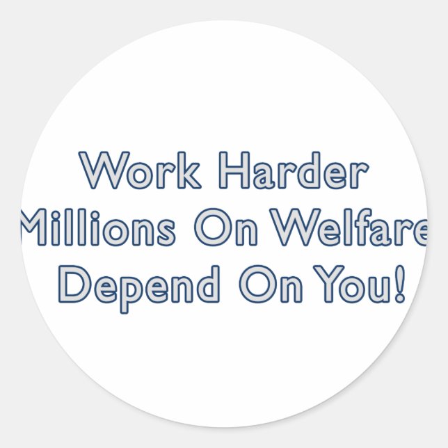 Work Harder Anti Obama Sticker (Front)