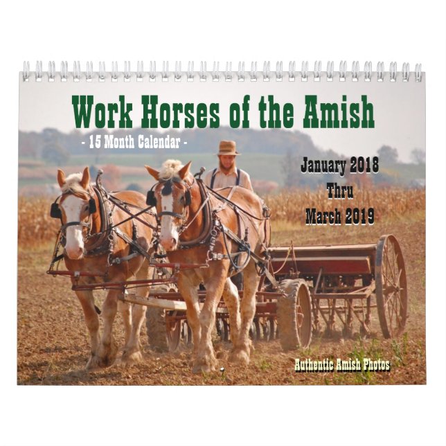 Work Horses of the Amish2 Calendar (Cover)