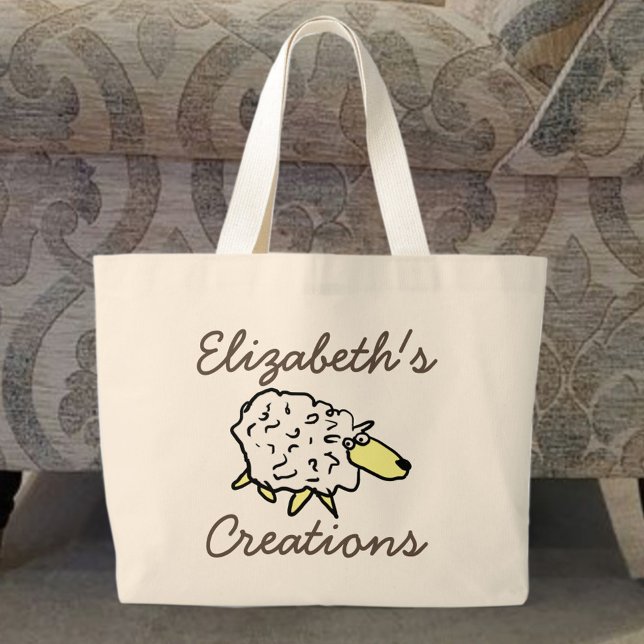 "Work in Progress" Sheep Cartoon Knitting Bag (Creator Uploaded)