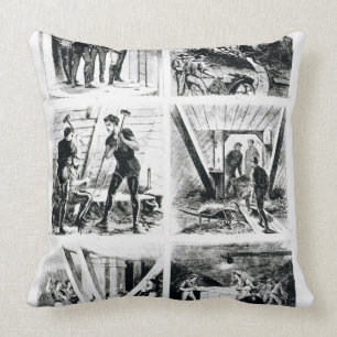 Work inside the caissons, constucting Brooklyn Bri Cushion
