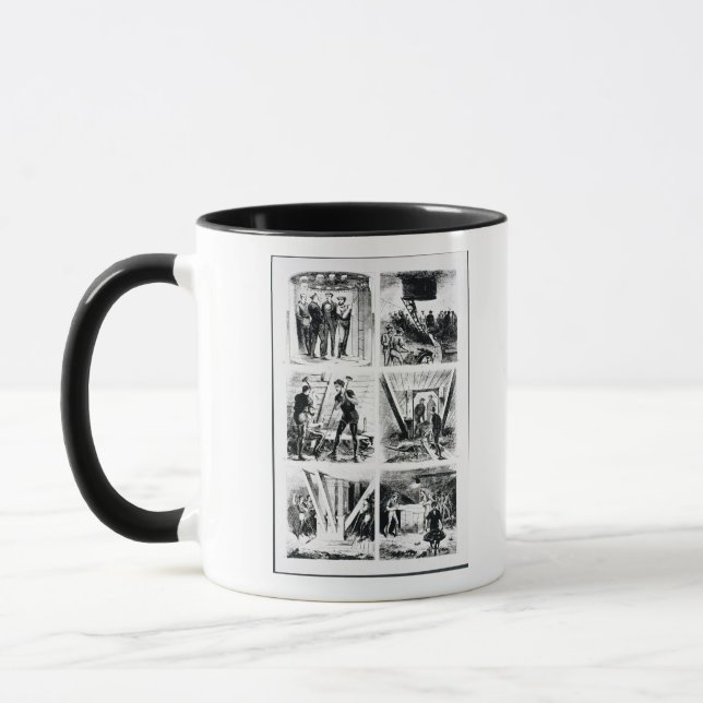 Work inside the caissons, constucting Brooklyn Bri Mug (Left)