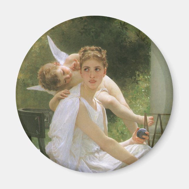 Work Interrupted by Bouguereau, Angel Portrait Magnet (Front)