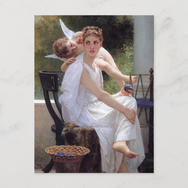 ‘Work Interrupted’ by Bouguereau Postcard (Front)