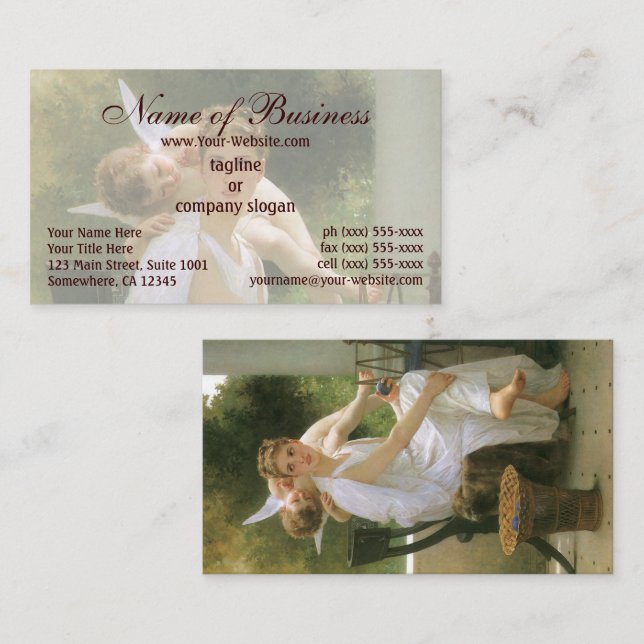 Work Interrupted by William Adolphe Bouguereau Business Card (Front/Back)