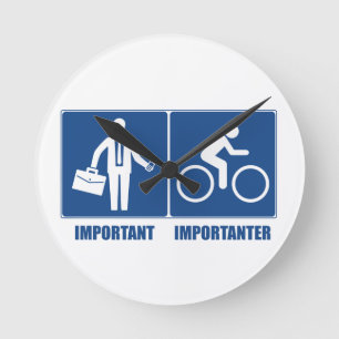 Work Is Important, Cycling Is Importanter Round Clock