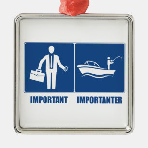 Work Is Important, Fishing Is Importanter Metal Tree Decoration