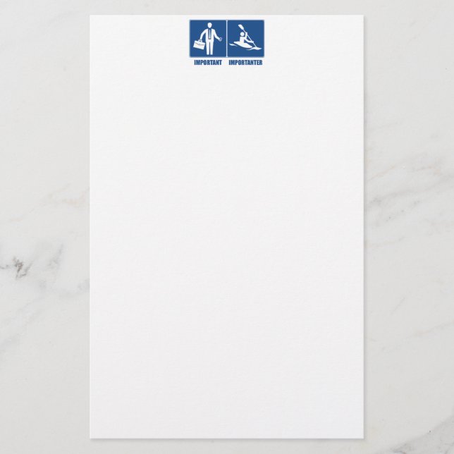 Work Is Important, Kayaking Is Importanter Stationery (Front)