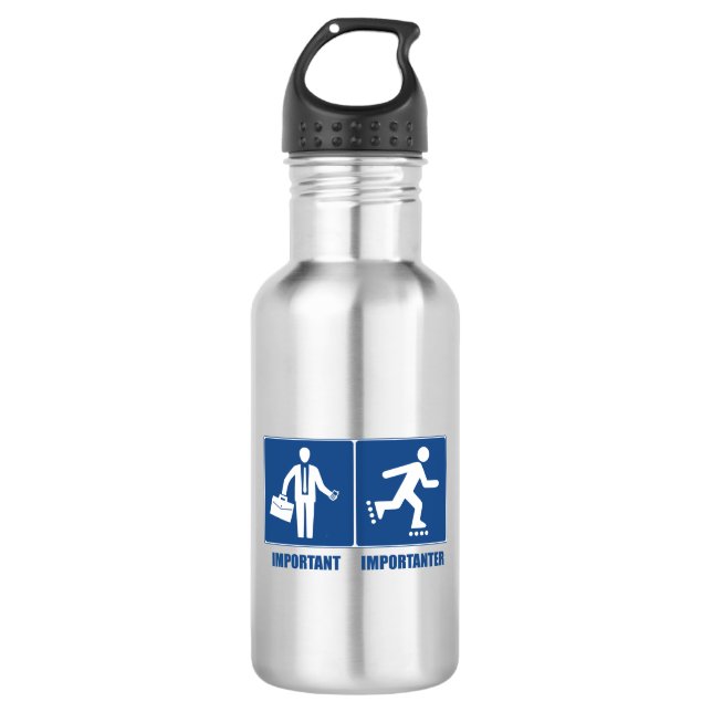 Work Is Important, Rollerblading Is Importanter 532 Ml Water Bottle (Front)