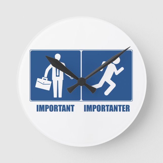 Work Is Important, Running Is Importanter Round Clock (Front)