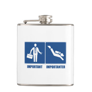 Work Is Important, Scuba Diving Is Importanter Hip Flask