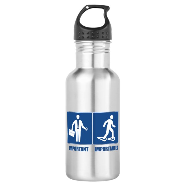 Work Is Important Snowshoeing Is Importanter 532 Ml Water Bottle (Front)