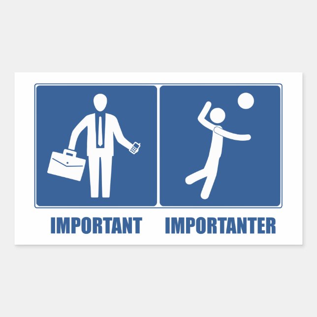 Work Is Important Volleyball Is Importanter Rectangular Sticker (Front)
