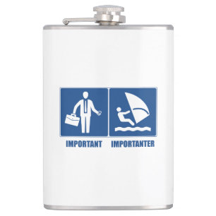 Work Is Important, Windsurfing Is Importanter Hip Flask