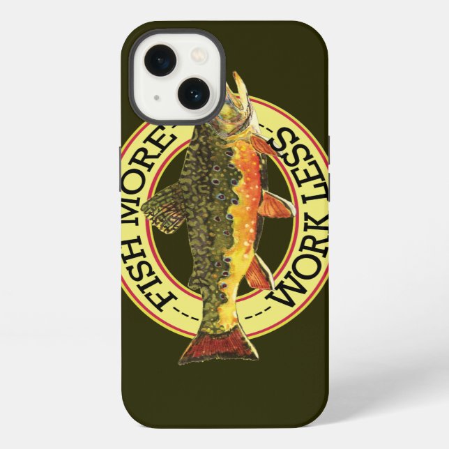Work Less, Fish More Fisherman's iPhone Case (Back)