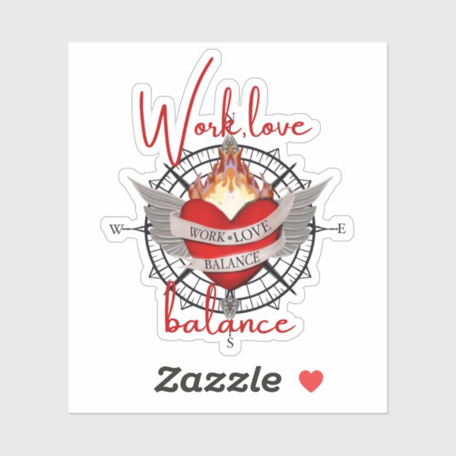Work, life balance in red script lettering (Sheet)