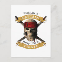 Work Like A Captain Party Like A Pirate Skull Joll