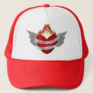 Work, Love, Balance with wings Trucker Hat
