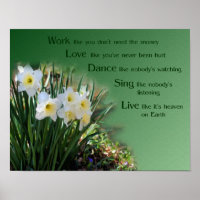 Work Love Dance Daffodils Inspirational Quote