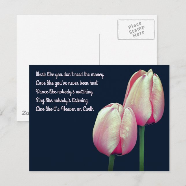 Work Love Dance Sing Live Inspirational Postcard (Front/Back)