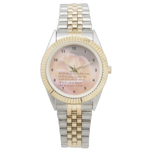 Work Love Dance Soft Rose Inspirational Quote Watch