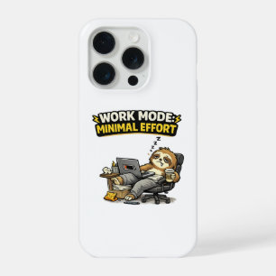 Work Mode Minimal Effort Funny Sloth iPhone 15 Pro Case