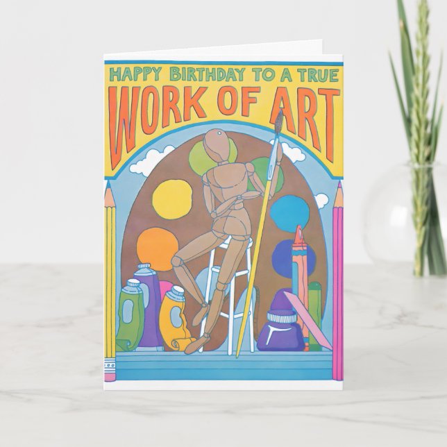 Work Of Art Birthday Letterpress Card (Front)