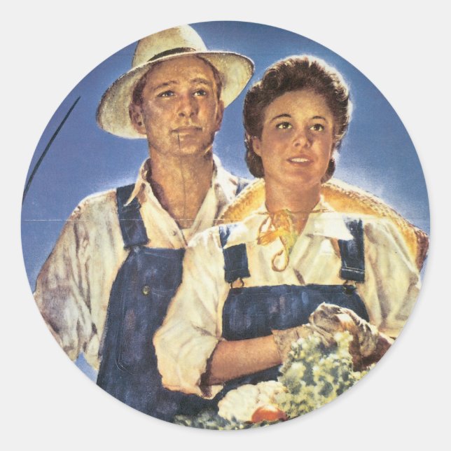 Work on a Farm...This Summer Classic Round Sticker (Front)