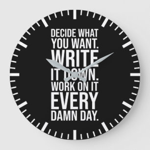 Work On It Every Day - Gym, Hustle, Success Large Clock